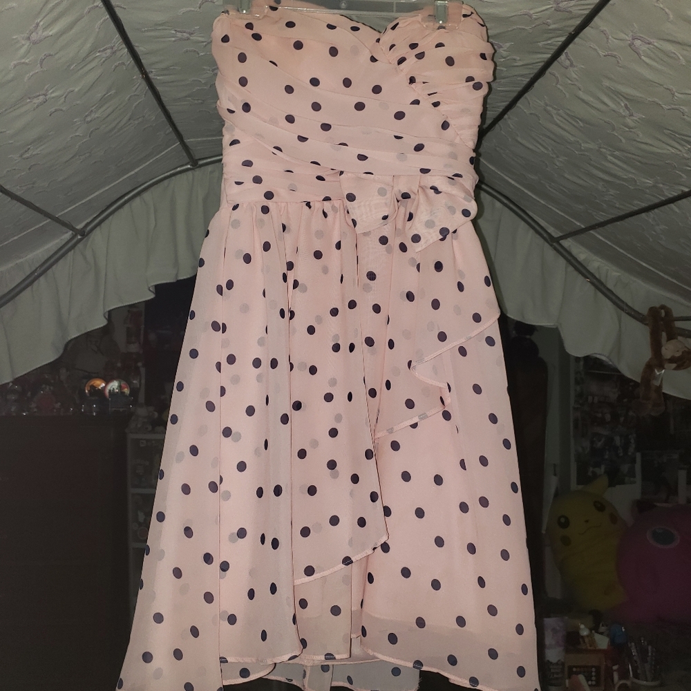 Black polka dot dress